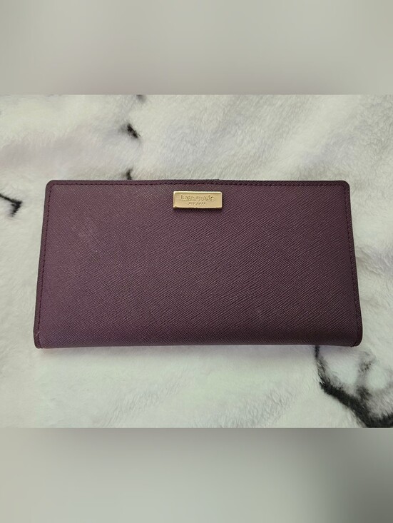 kate spade Handbags - Kate Spade Laurel Way Wallet - Mulled Wine Saffiano Leather